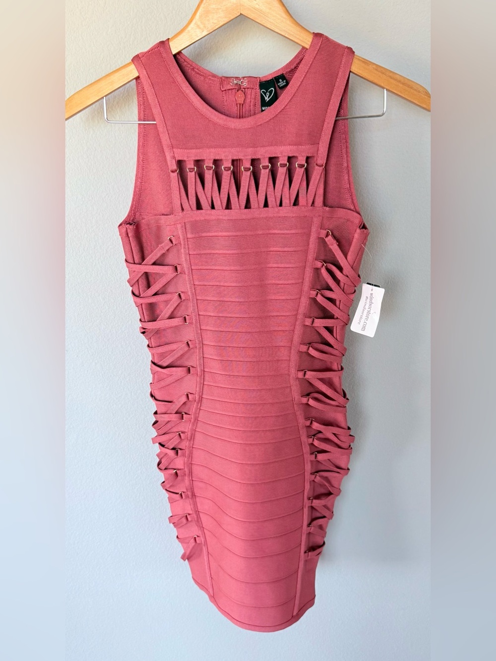 Windsor Mauve Bandage Bodycon Mini Dress – Size S